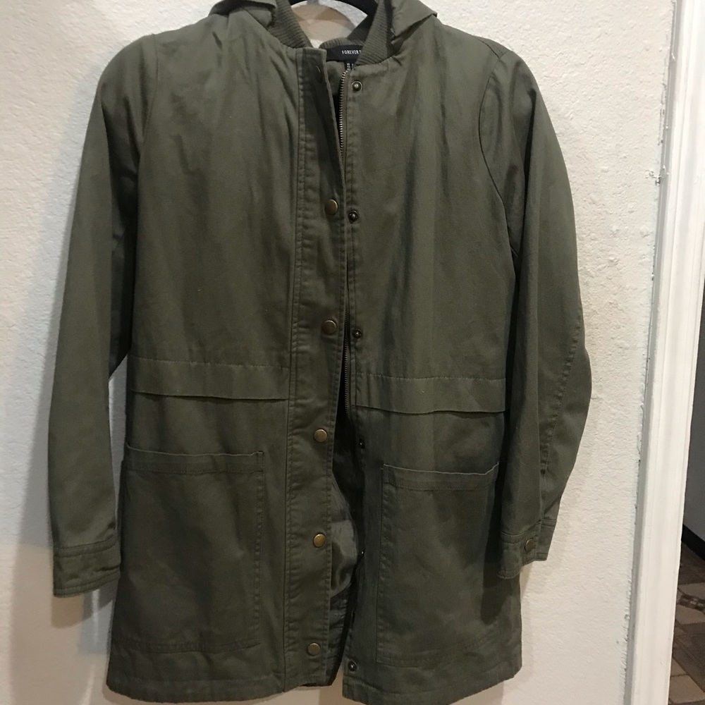 Military Green Parka Jacket from H&M Size Small